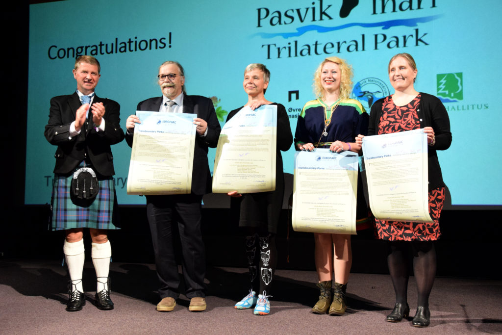 Ignace Schops handing in the Certificates of the Transboundary Awards 2018