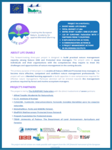 LIFE ENABLE Factsheet/Enable Natura 2000 and Protected Area managers