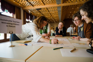 Reconnecting and exchanging ideas during the World Café © Sebastian Freiler EUROPARC Conference 2022